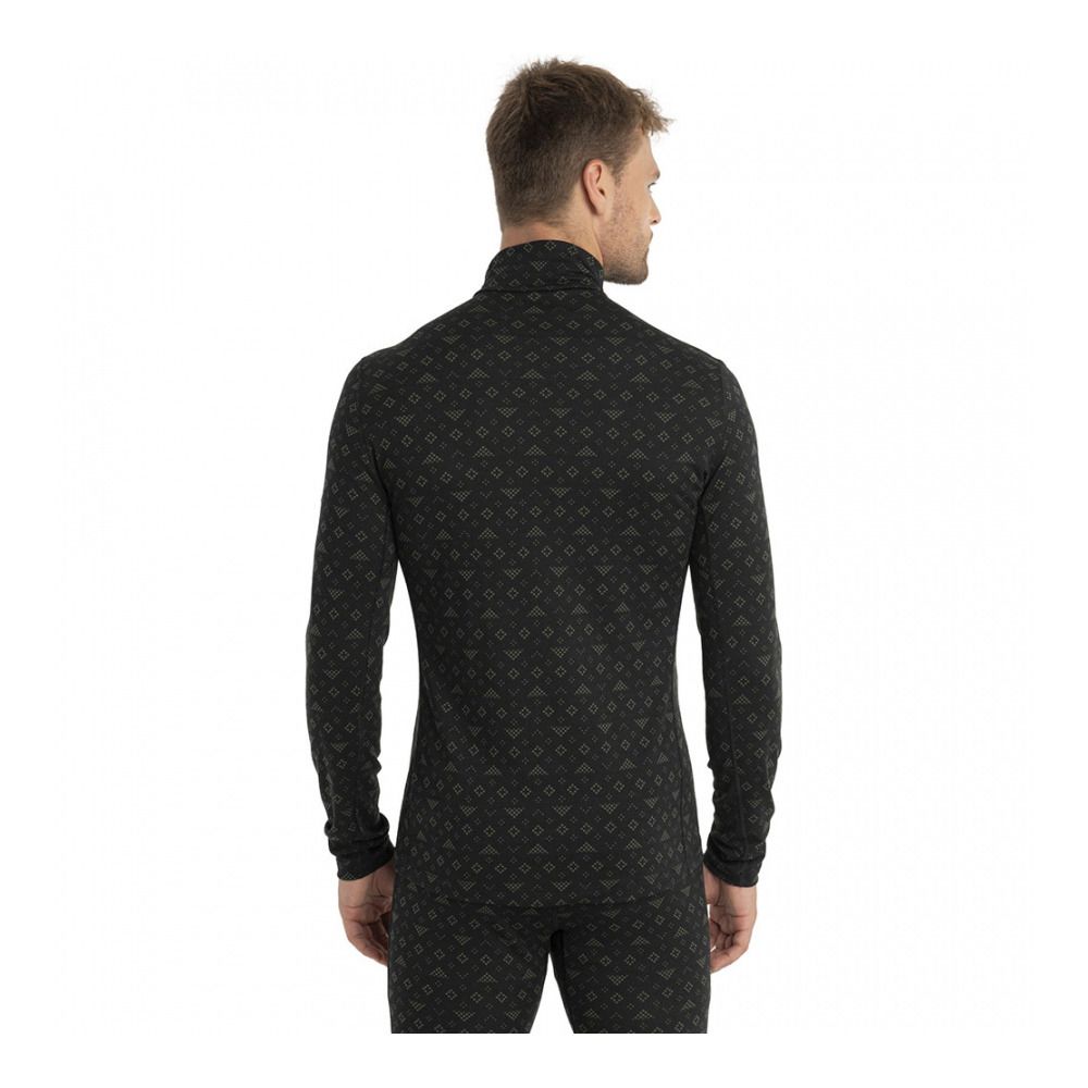 Icebreaker 200 OASIS FIRST SNOW - Sous-couche Homme black/loden/aop