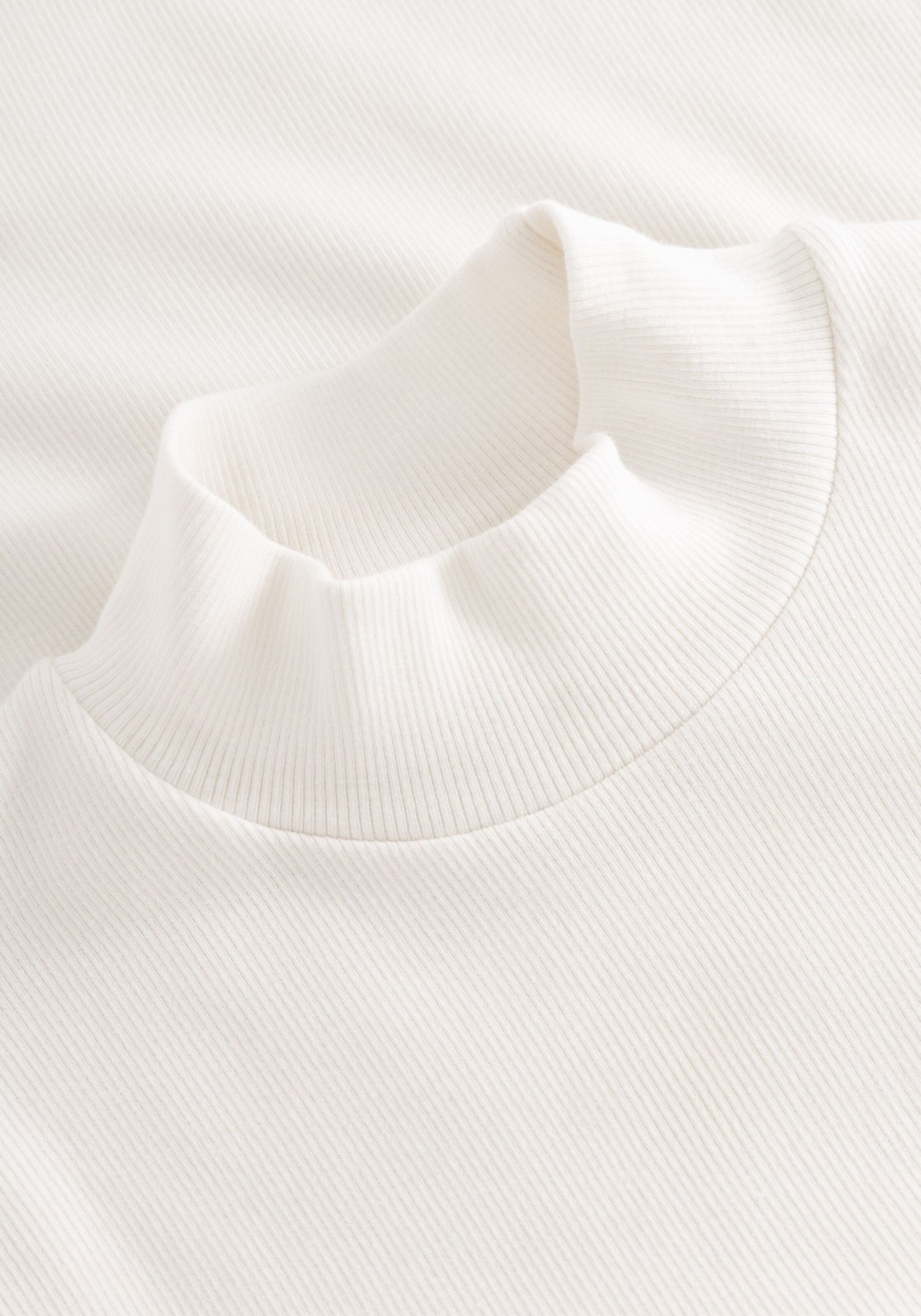 Knowledge Cotton Apparel Longsleeve Rib High Neck Snow White