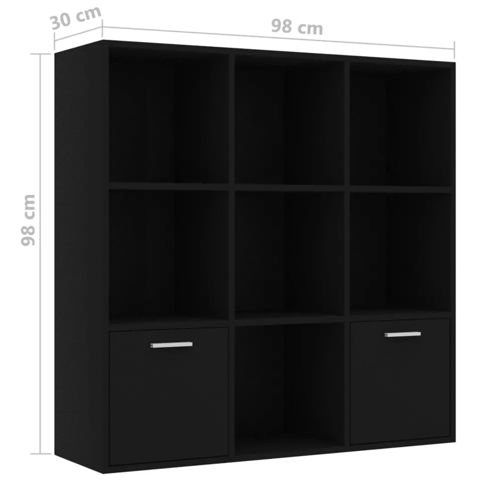 vidaXL - Boekenkast - Zwart - Bewerkt hout
