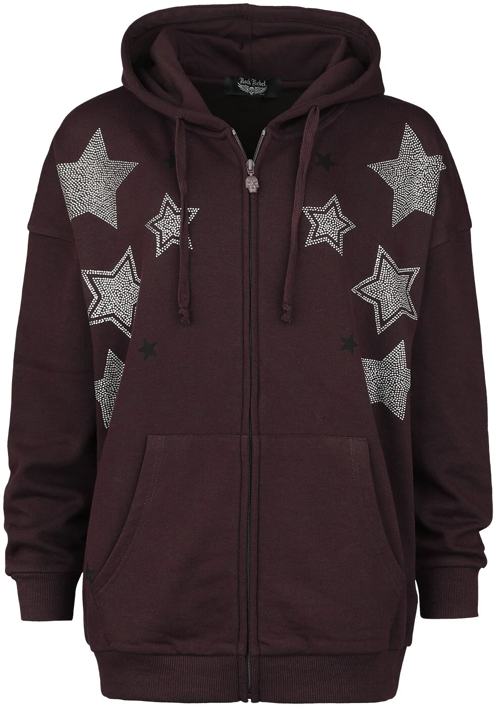 Sweat À Capuche Avec Étoiles | Rock Rebel by EMP Sweat-shirt zippé à capuche