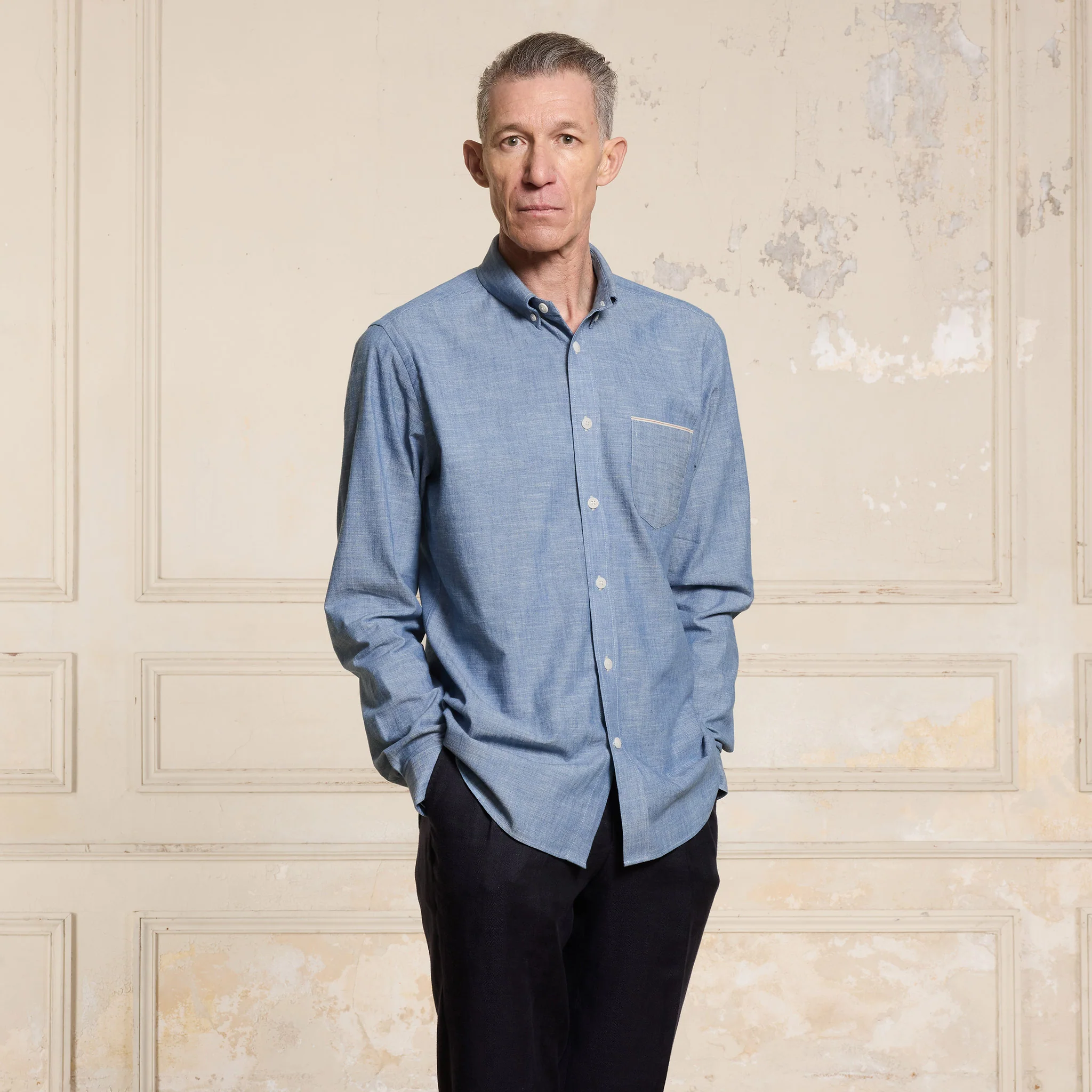 Blue Japanese selvedge chambray shirt
