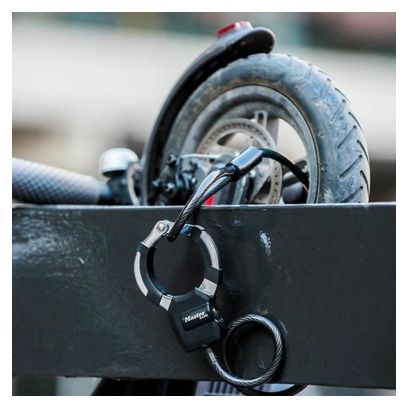 ANTIVOL VELO CABLE A BOUCLE AVEC MENOTTE MASTERLOCK STREET CUFF DIAM 8mm L1M - LIVRE AVEC 4 CLES  -NIVEAU SECURITE 6