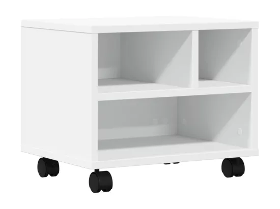 Support d'imprimante avec roulettes blanc 41x32x34,5 cm