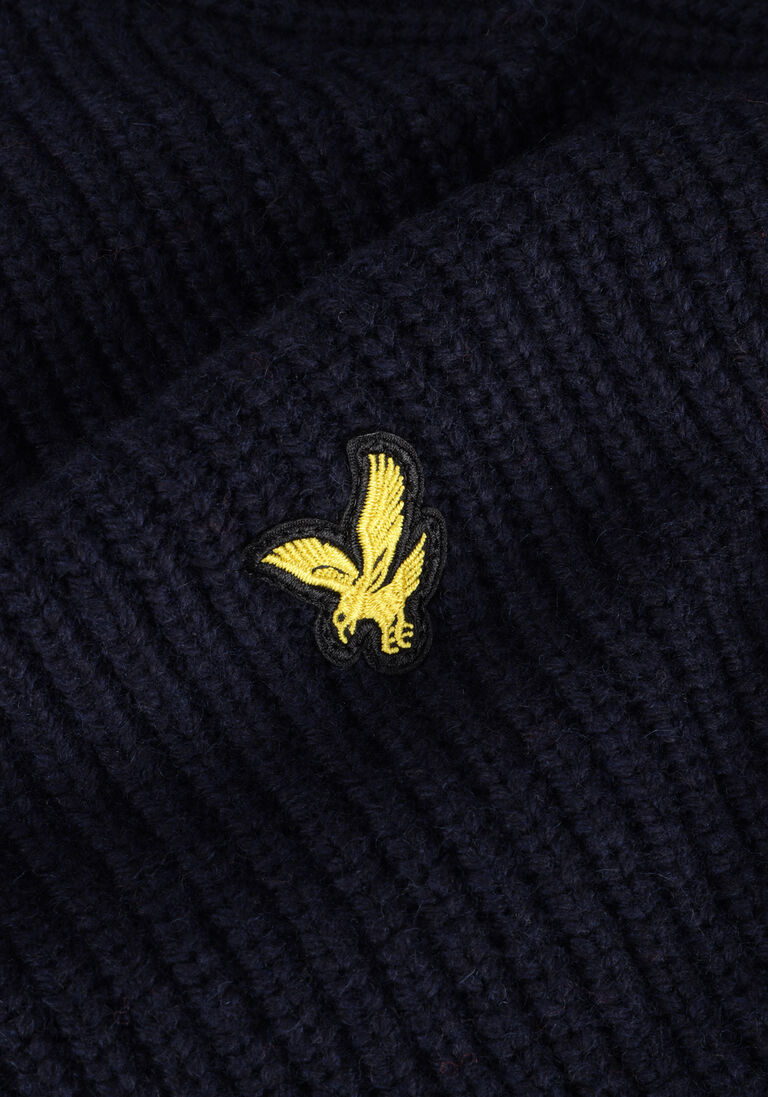 LYLE & SCOTT blauwe lyle & scott trui shaker stitch mock neck jumper