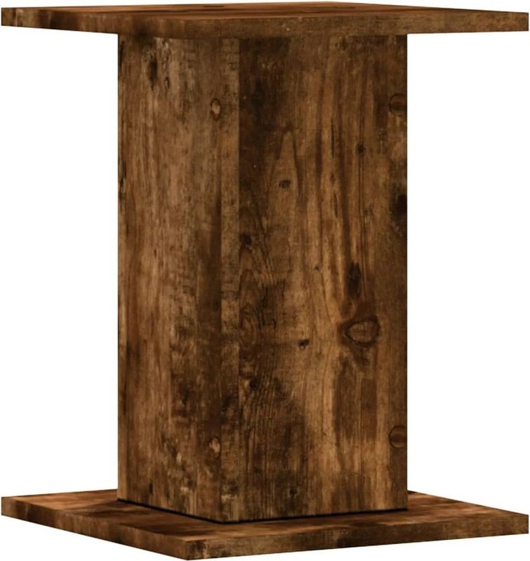 vidaXL Speakerstandaards - 2 Stuks - Bewerkt Hout - Gerookt Eiken