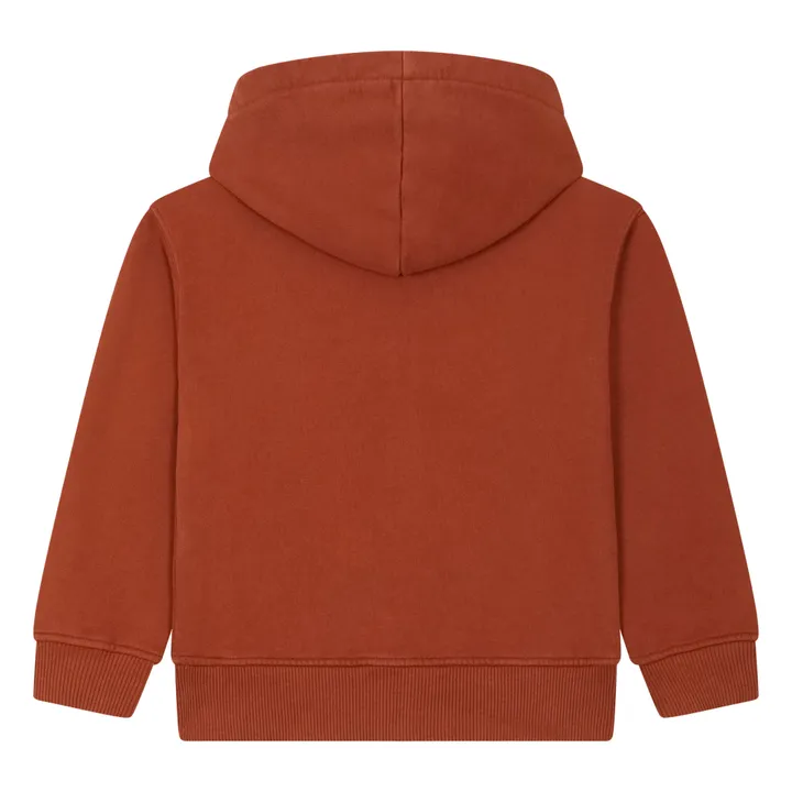SMALLABLE BASICS Sweat A Capuche Zippé Garçon Coton Bio | Brun roux