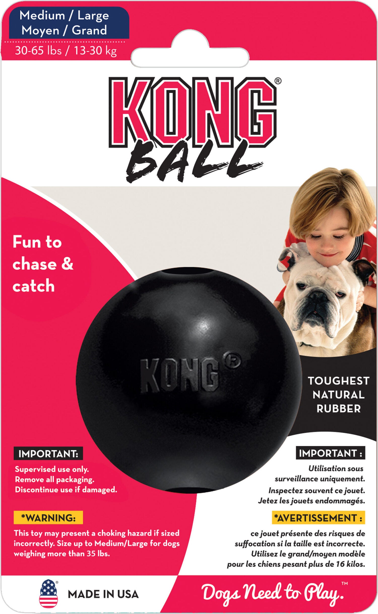 Kong hondenspeelgoed Extreme M bal zwart D 8 cm