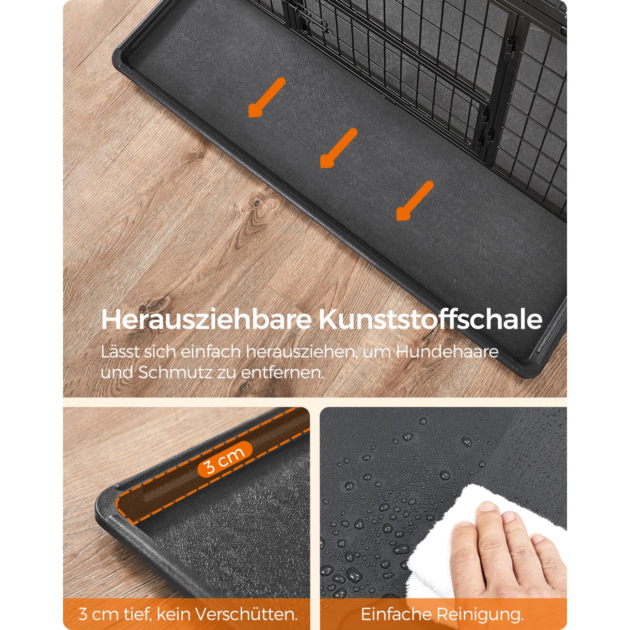 FEANDREA L-XXXL Hundekäfig hochbelastbar 1,07 m, 70 cm, 75 cm