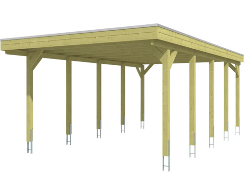 SKAN HOLZ Friesland enkele carport 397x708 cm met dompelgeïmpregneerd aluminium dak