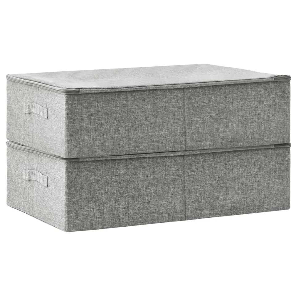 vidaXL - Opbergbox Opbergboxen - Grijs - Stof - 2 stuks