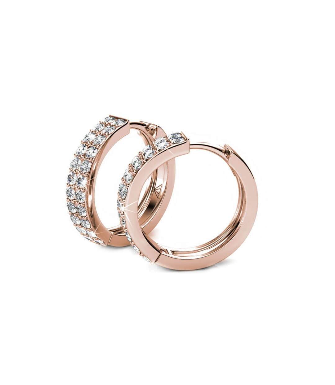 Boucles d'oreilles Glamour - Or Rosé et Cristal