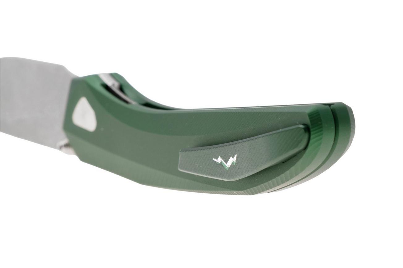 MKM Detonario DT-AG Stonewashed Böhler M390, Green Aluminium, zakmes, TNT Knives design