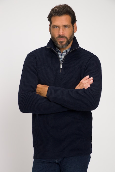 Troyer, Pullover, Patentstrick, Stehkragen, Zipper