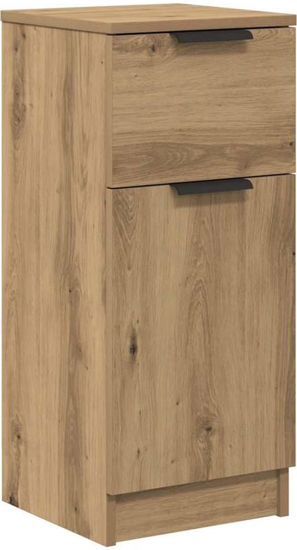 vidaXL - Dressoir - Eikenkleur - Bewerkte Hout - 2 Vakken - 1 Lade