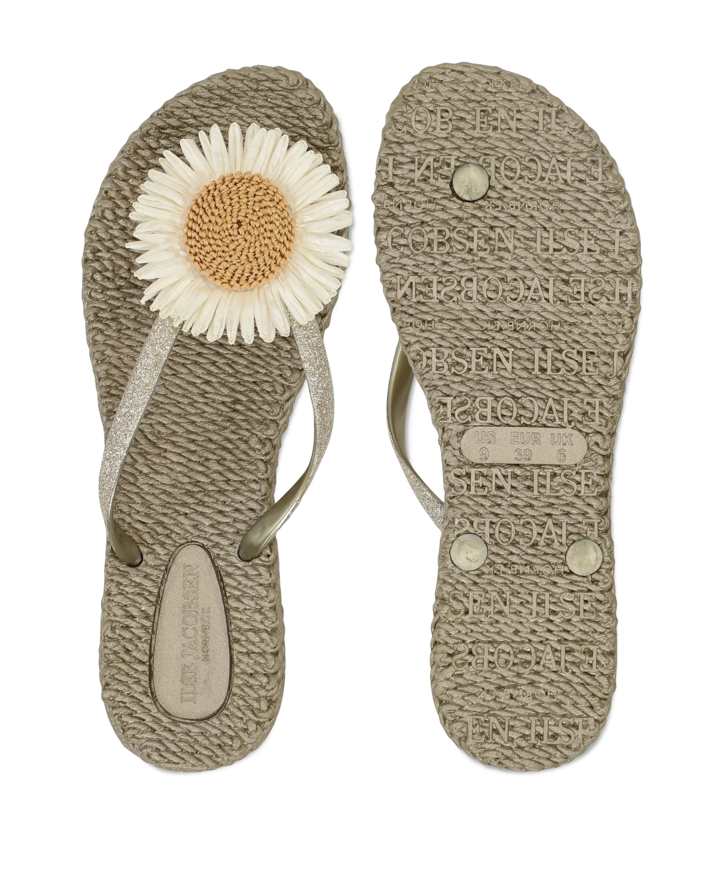 Ilse Jacobsen Hornbaek Flip Flop With Flower dames slippers goud
