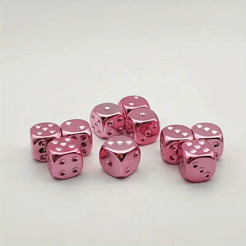 (3er Set) 16x16mm Acryl Würfel Spiel Zubehör Party Cube Würfelspiel - Roségold