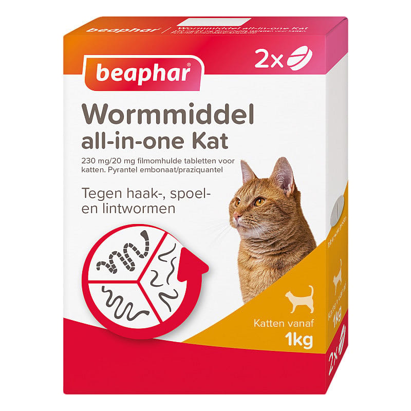 Beaphar Wormmiddel All-in-One Kat 2 tabletten | 13802