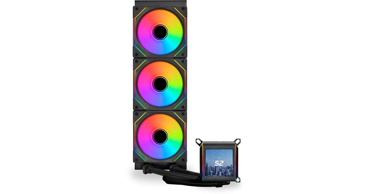 Lian LiGalahad II LCD SL-INF 360 waterkoeling  (Zwart, 4-pins PWM fan-connector)