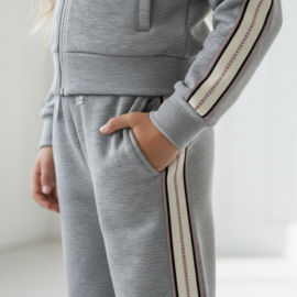 Stripe Glam Tracksuit Set – Grijs