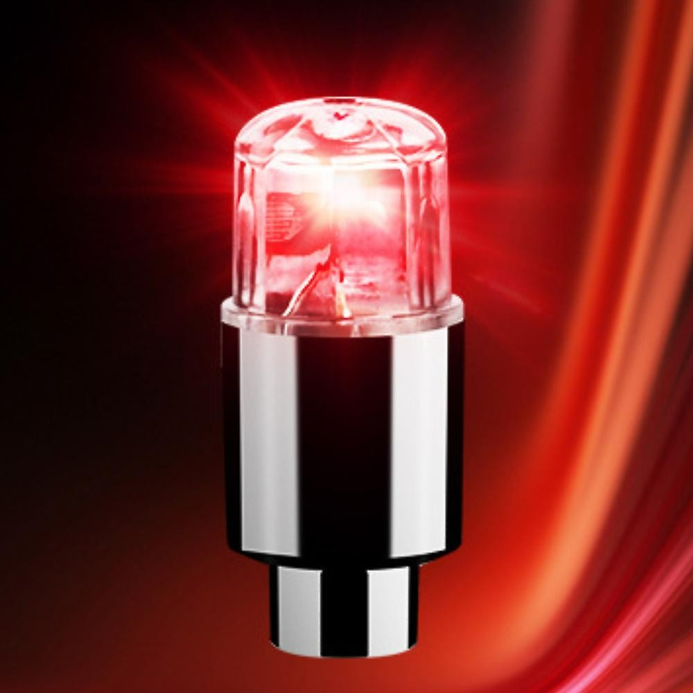 (4er Set) LED Ventilkappen Tuning Felgen Beleuchtung Für Velo / Motorrad / Auto (inkl. LR54 Batterien) - Rot