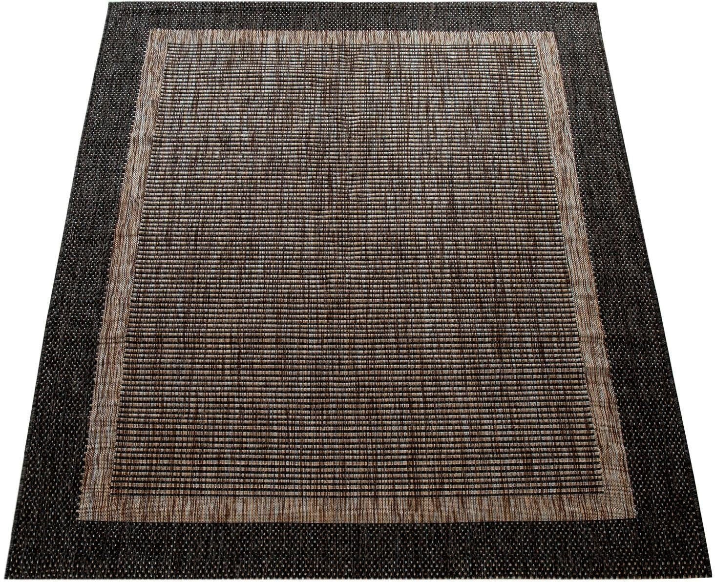 Paco Home Teppich »Illusion 325« rechteckig 5 mm Höhe Flachgewebe, meliert, mit Bordüre, Outdoor geeignet, UV-beständig