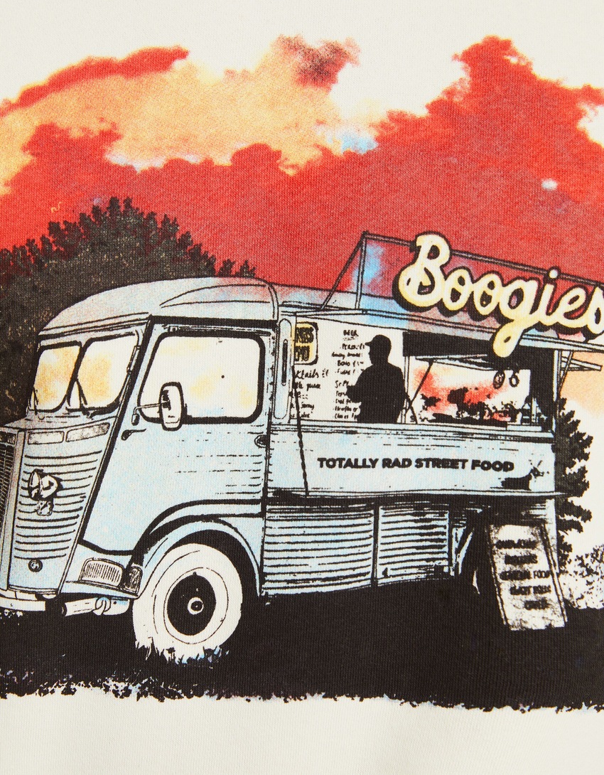 Moletom estampado com gola redonda