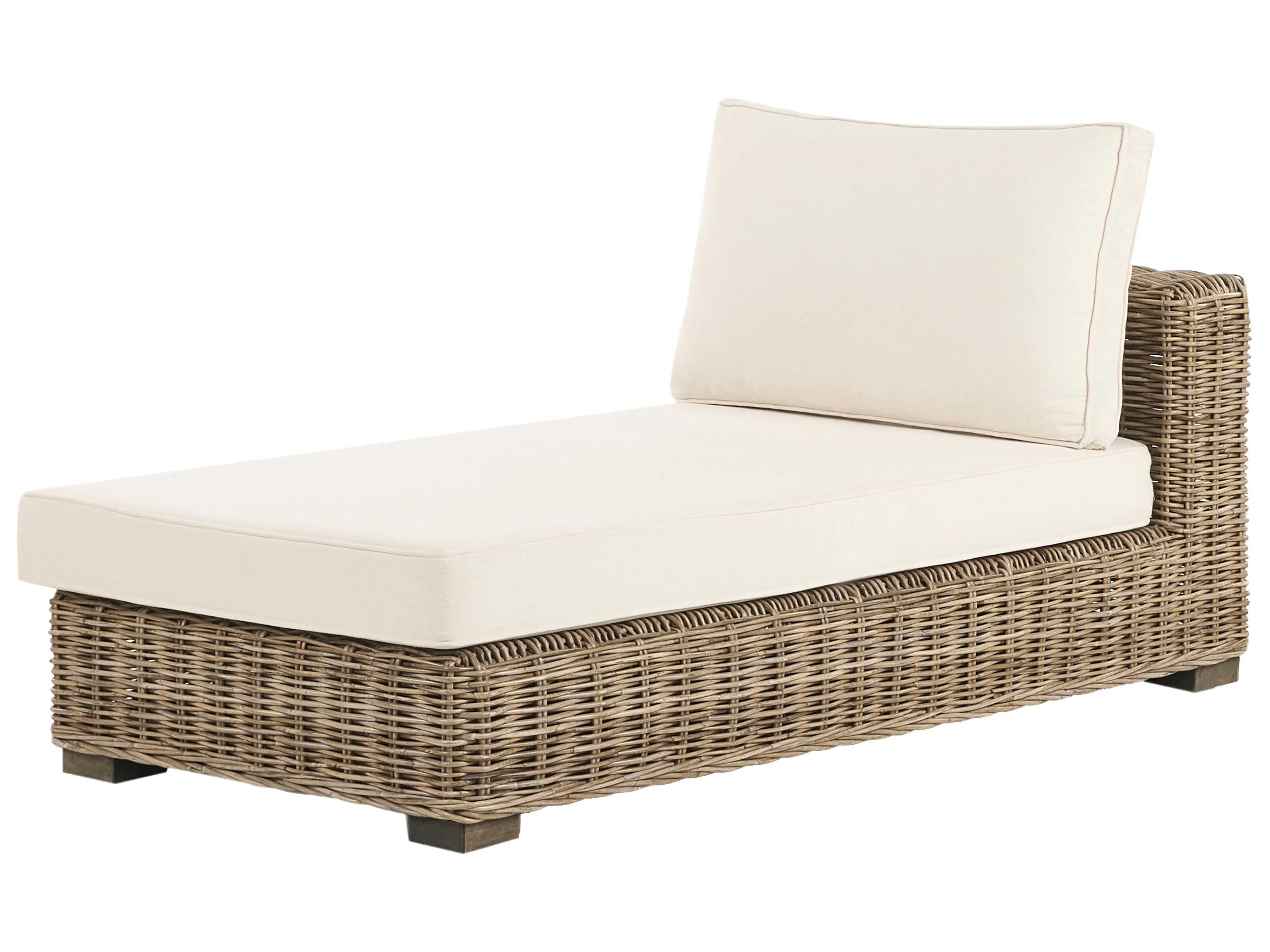 Loungeset met tafel 4-zits VARALLO rechtszijdig modulair Rotan Grijs