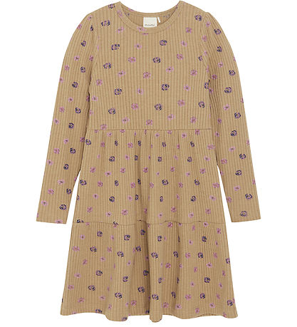 Minymo Kleid - Rib - Tannin m. Rosen