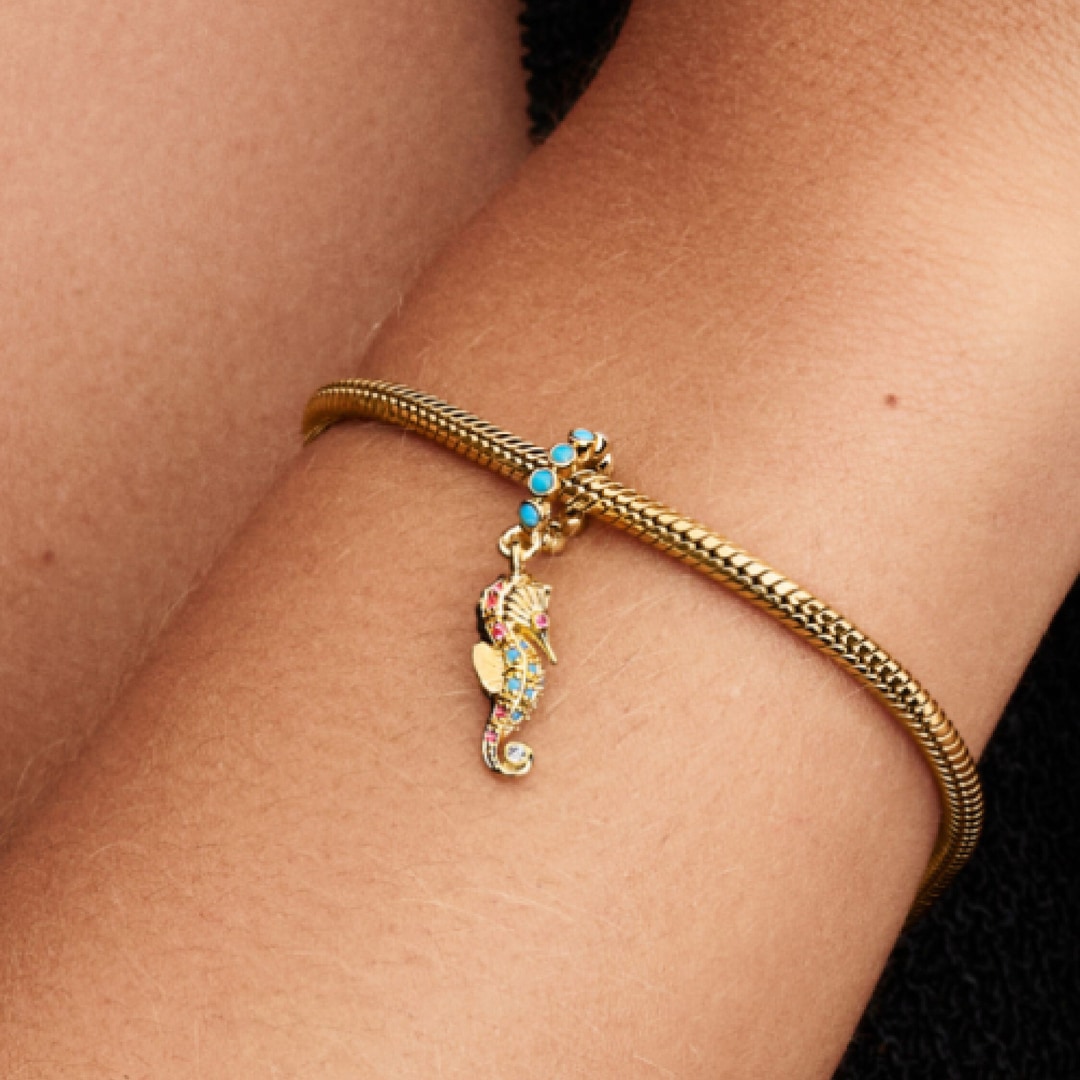 Pandora Gold Moments Seepferdchen Charm-Anhänger