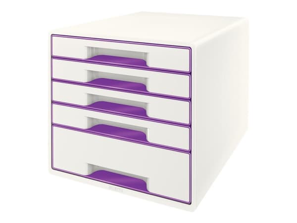 Leitz WOW CUBE - Skuffskap - 5 skuffer - for A4 Maxi - fiolett