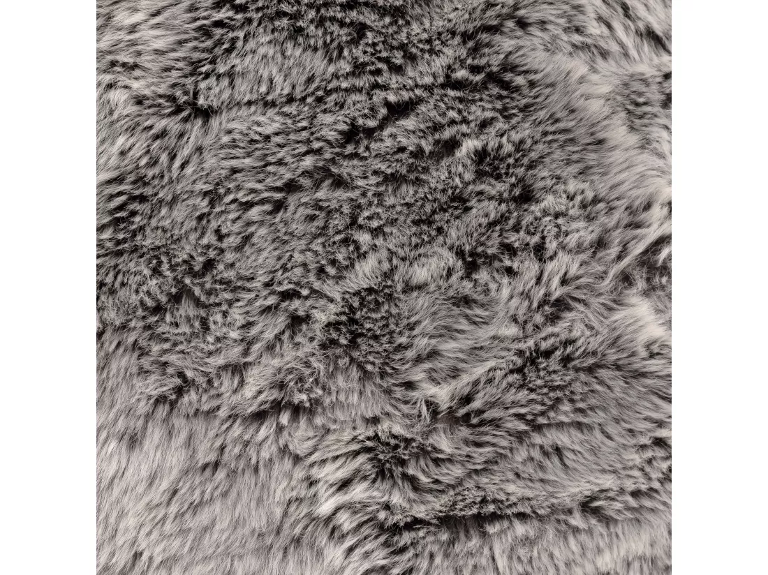 Pouf imitation fourrure gris loup - DREAM