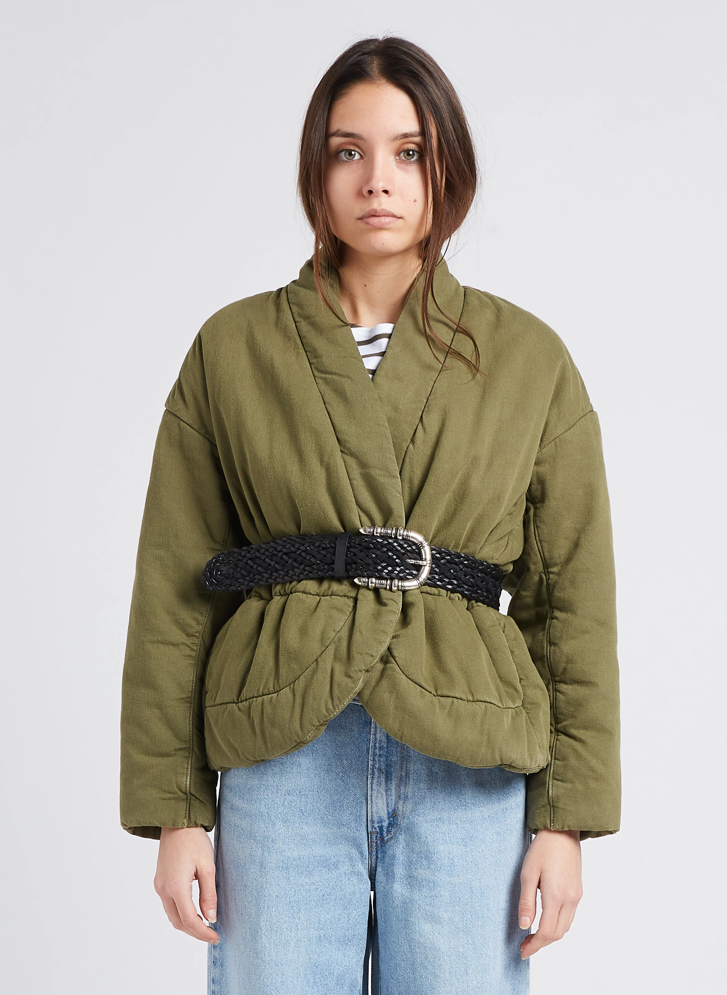 BARBARA - Ceinture en cuir tressée | Noir