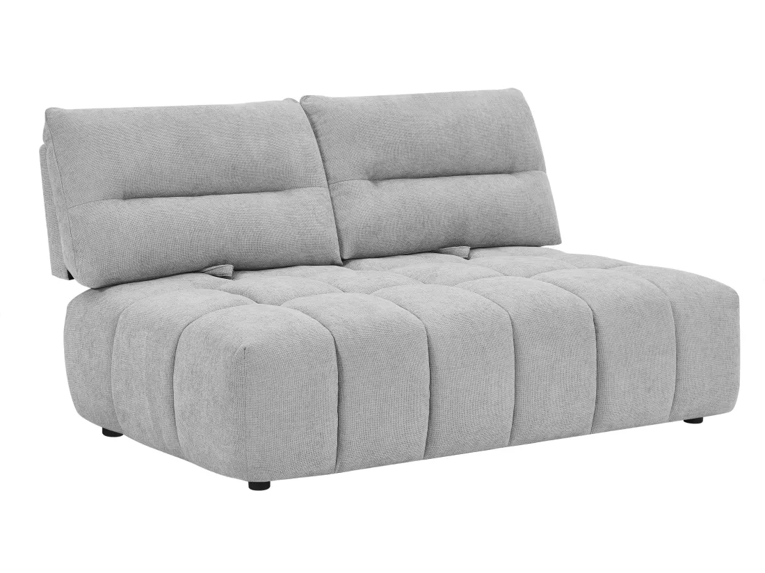 Canapé 2 places dossier avance-recule en tissu texturé gris clair APOLIU