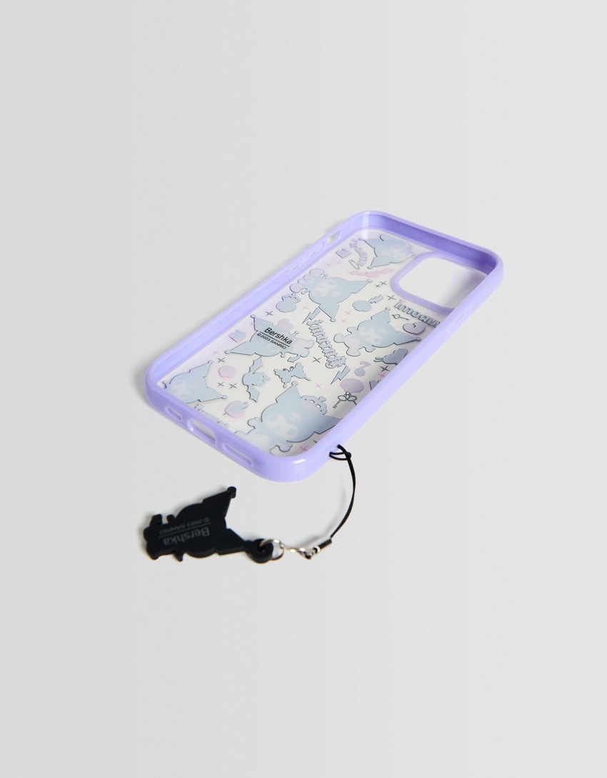 Capa para celular com pingente Kuromi
