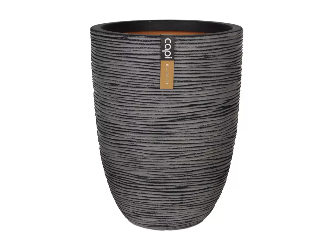 Pot à fleurs Rib élégant bas 46 x 58 cm Anthracite KOFZ783
