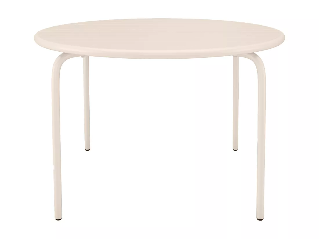 Table de jardin ronde D.110 cm en métal - Beige - MIRMANDE de MYLIA