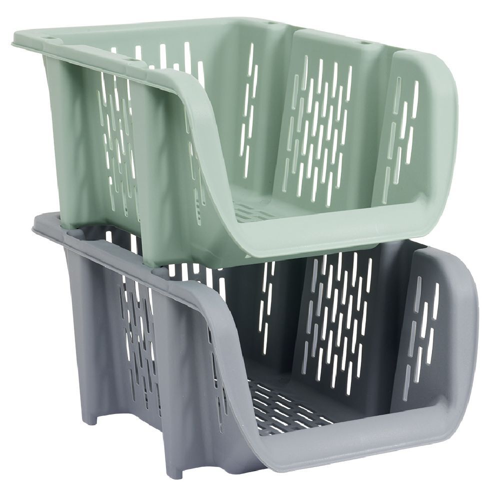 Bac superposable étroit en plastique 31x20,5xH13,5cm