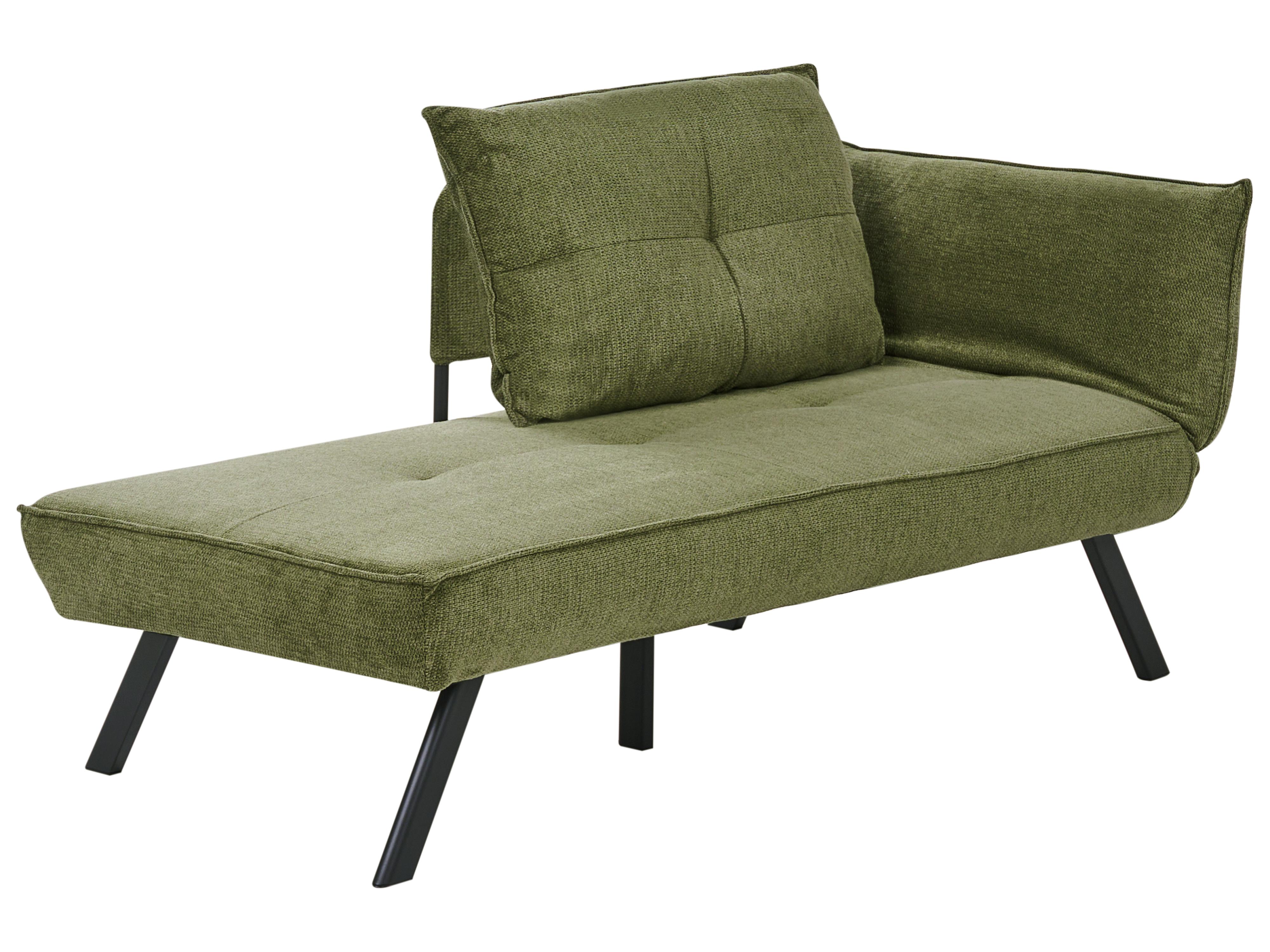 Rechtszijdige chaise longue ROCAMADOUR Stof Groen