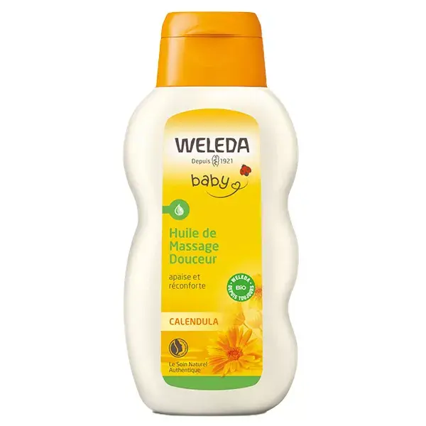 Óleo de Massagem Suave Orgânico de Calêndula para Bebês Weleda 200ml