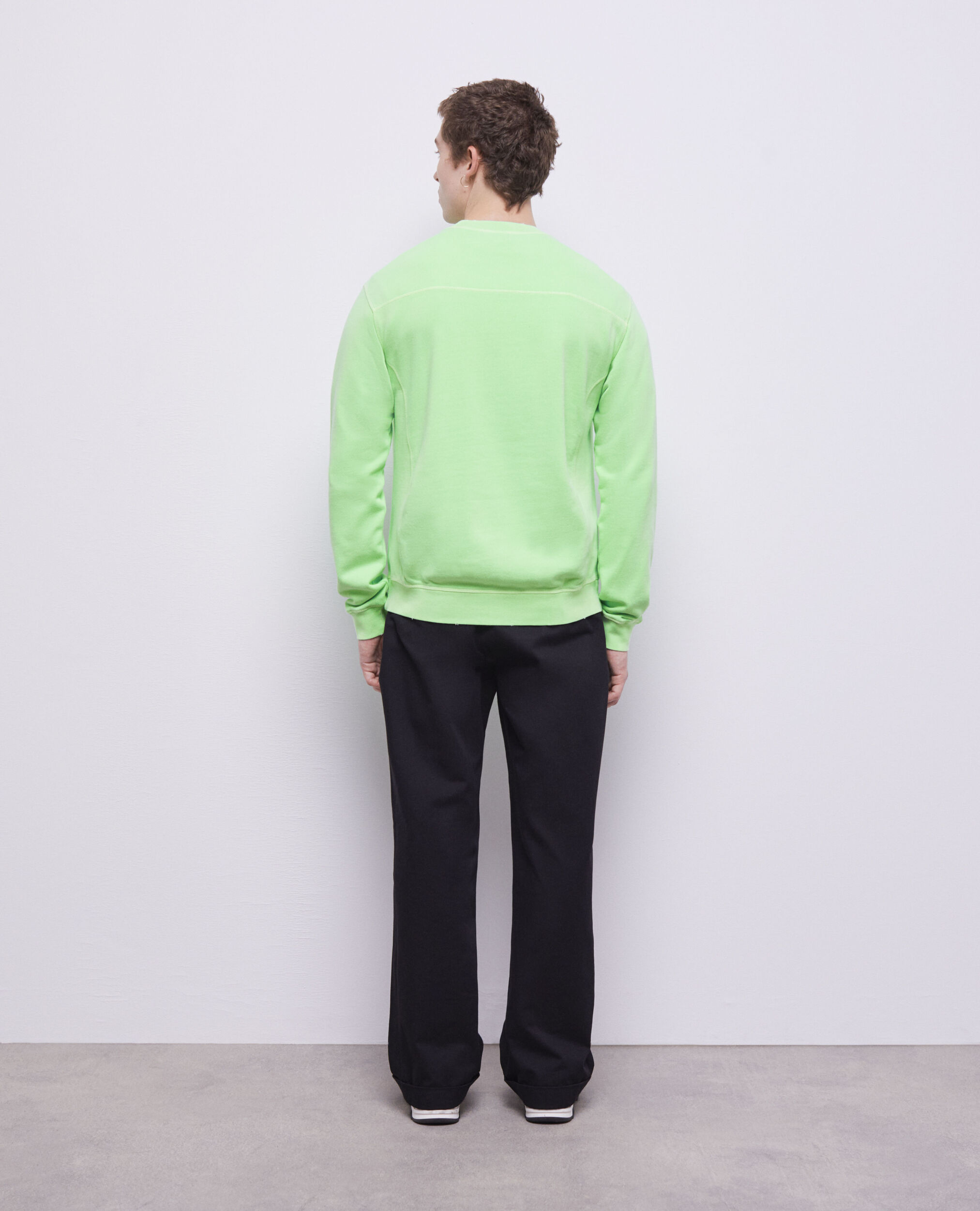 Sweatshirt vert fluo avec logo