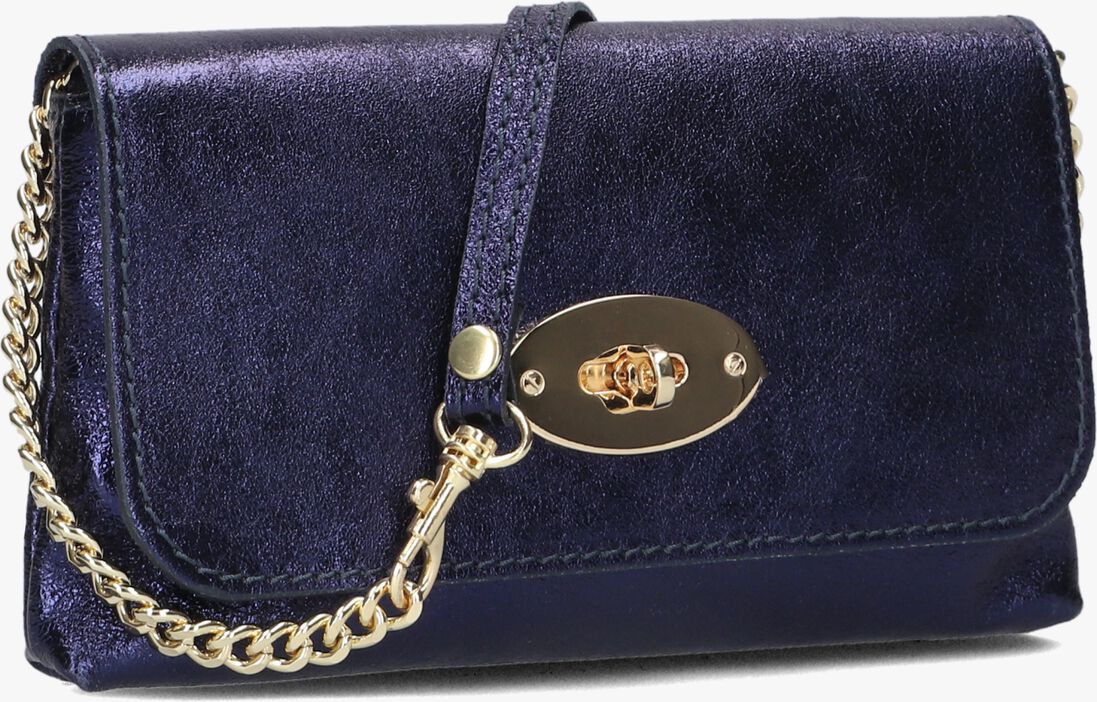 blauwe lina locchi schoudertas finley met