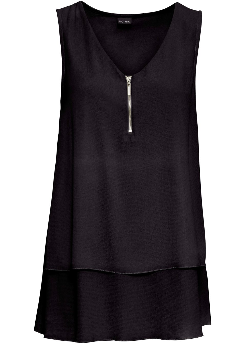 Top zippé en viscose