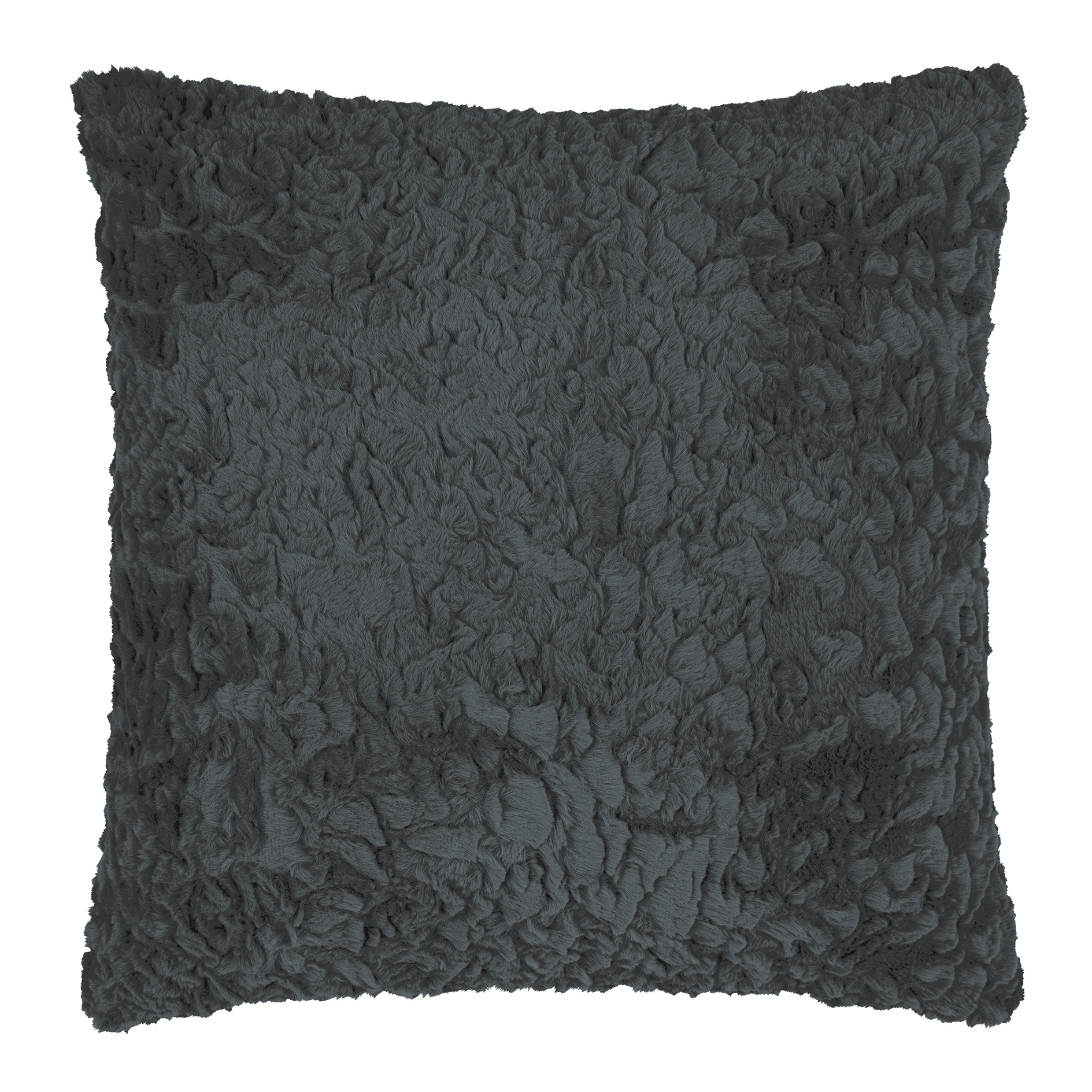 Kissen - anthrazit - Kunstfell - 60x60 cm