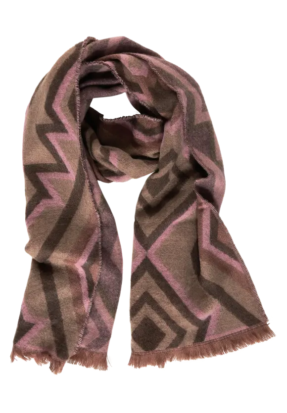Langer Ikat Schal - rocky brown
