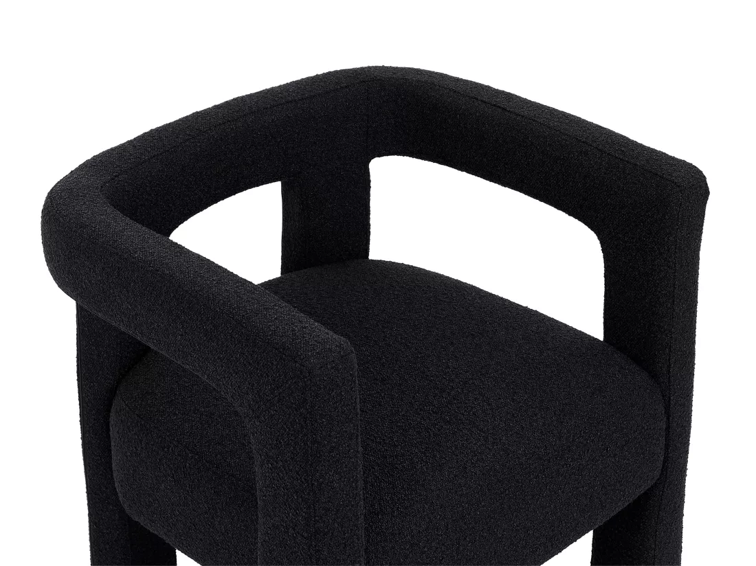 Chaise avec accoudoirs en tissu bouclette et métal - Noir - SOFANA de Pascal MORABITO