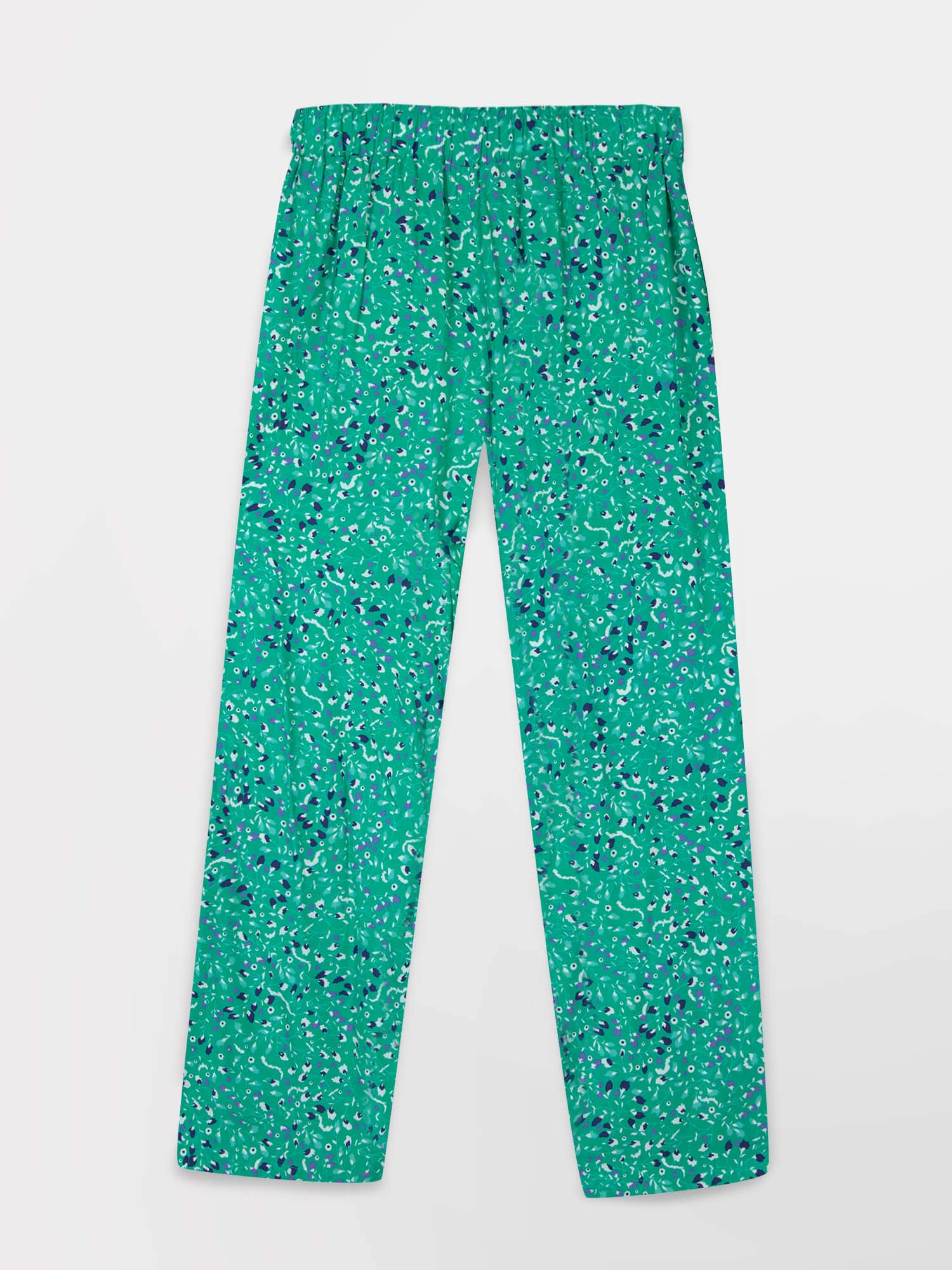 Pantalon Femme Fluide Taille Haute Elastiquée Vert