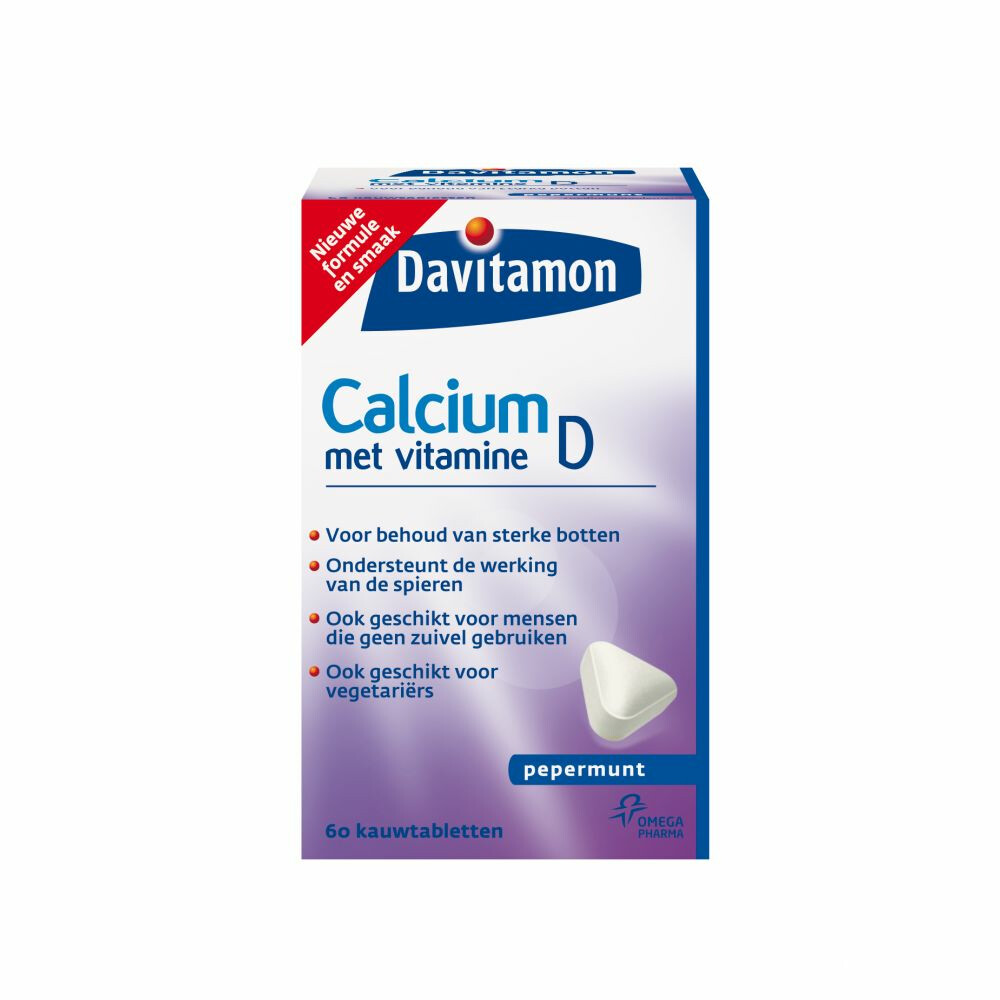 Davitamon Calcium Vitamine D3 Pepermunt60 kauwtabletten