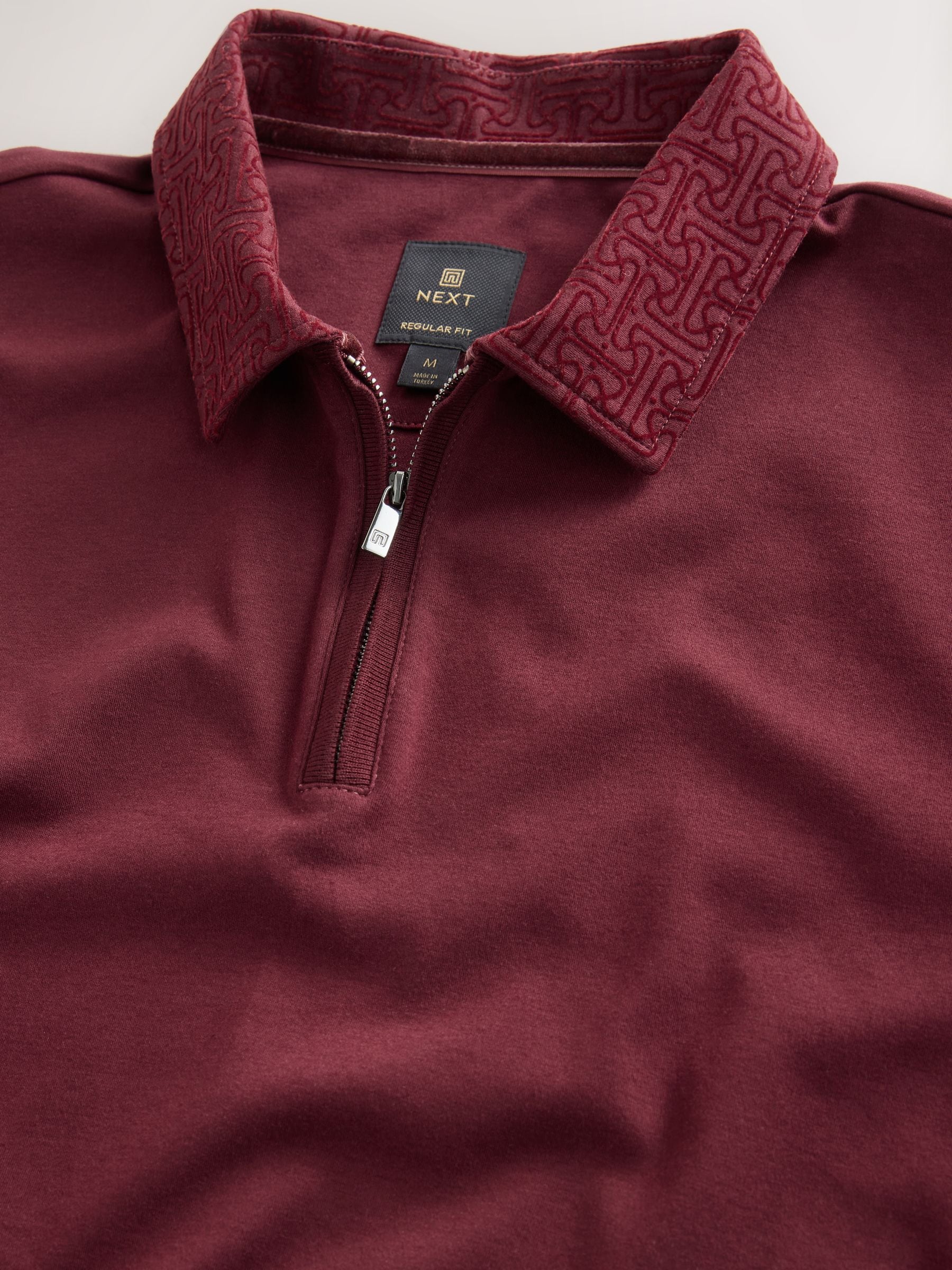 Bordeauxrood - Poloshirt met korte mouwen en modieuze kraag