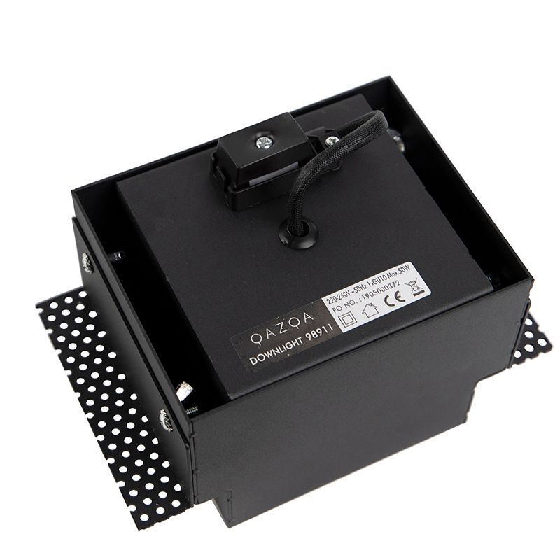 Inbouwspot zwart GU10 AR70 trimless - Oneon