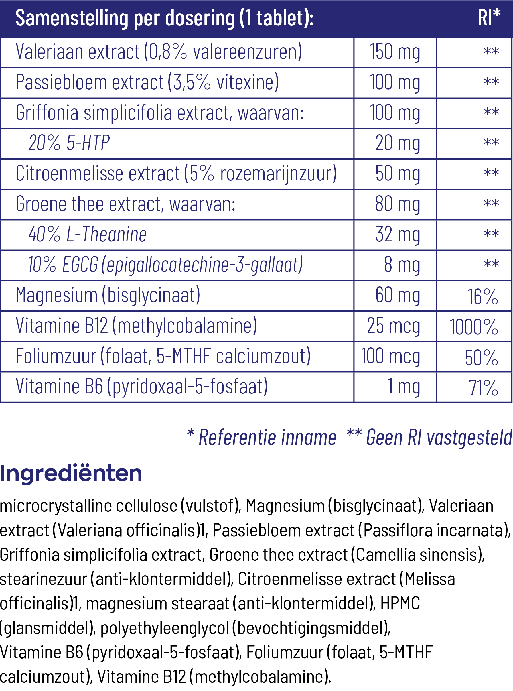 Vitakruid Slaapcomplex Oa Valeriaan Magnesium Bisglycinaat (90 Tabletten)